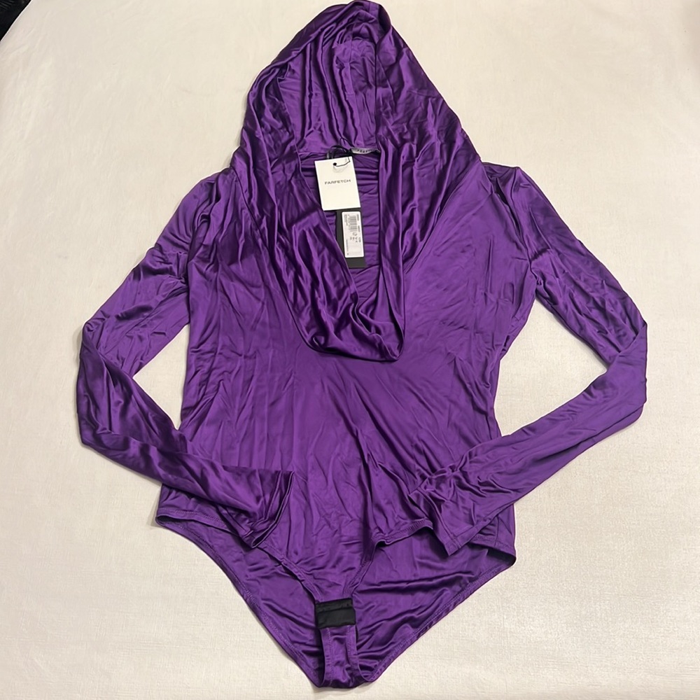NWT Versace Jersey wet effect draped body w/ hood - Picture 7 of 9